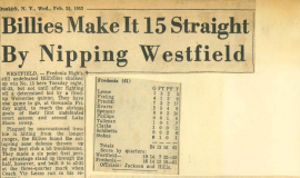 Billies Make It 15 Straight By Nipping Westfield. February 25, 1953.
