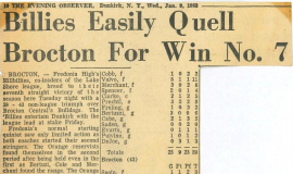 Billies Easily Quell Brocton For Win No. 7. January 9, 1952.