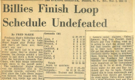 Billies Finish Loop Schedule Undefeated. March 1, 1952.
