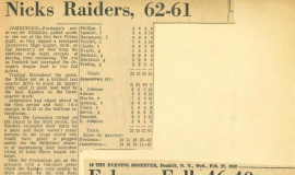Nicks Raiders, 62-61.