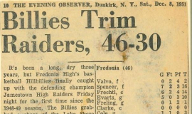 Billies Trim Raiders, 46-30. December 8, 1951.