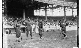 Jimmy Lavender, Ward Miller, Charlie Smith, Tommy Leach, Chicago NL, at Polo Grounds, NY, 1913.