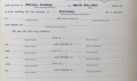 Vincent Powers Certificate of Registration, 1911.
