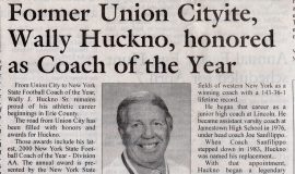 Former Union Cityite, Wally Huckno, honored as Coach of the Year. April 1, 2001.