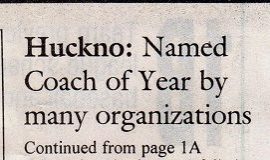 Former Union Cityite, Wally Huckno, honored as Coach of the Year (page 2). April 1, 2001.