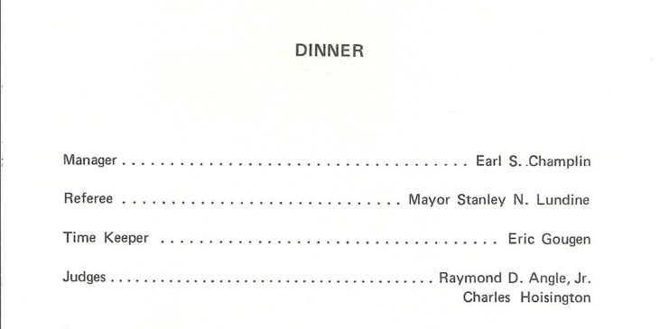 Frank Hyde Testimonial Dinner program booklet page 2
