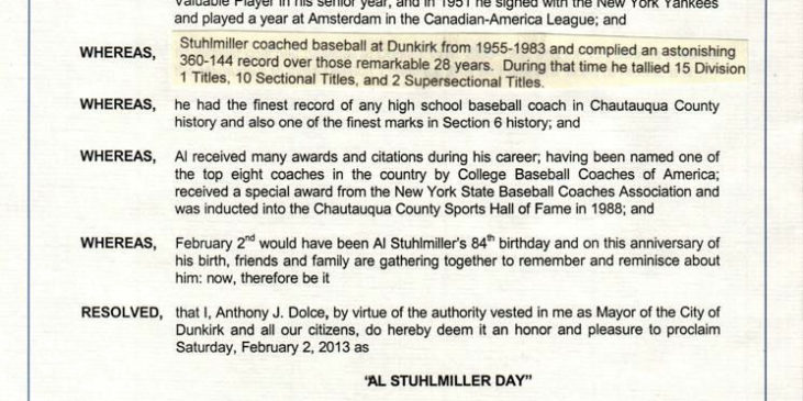 Al Stuhlmiller Day Proclamation