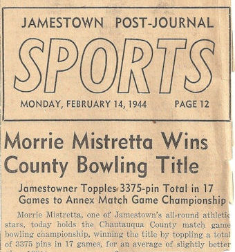 Morrie Mistretta Wins County Bowling Title