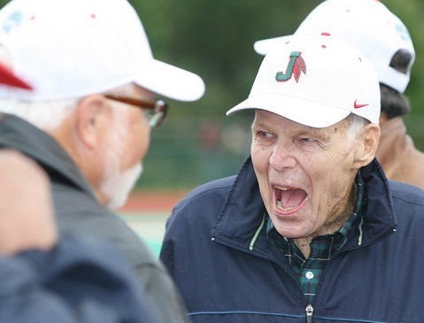 Former Jamestown High School football coach Terry Ransbury returned to the city in September 2014 for the reunion of his undefeated 1964 team.