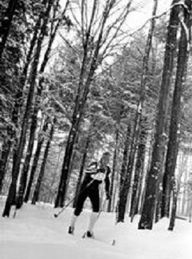 Skier taking part in the 1982 Chautauqua Ski Marathon.