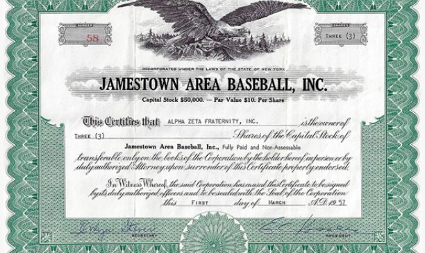 1957 stock certificate