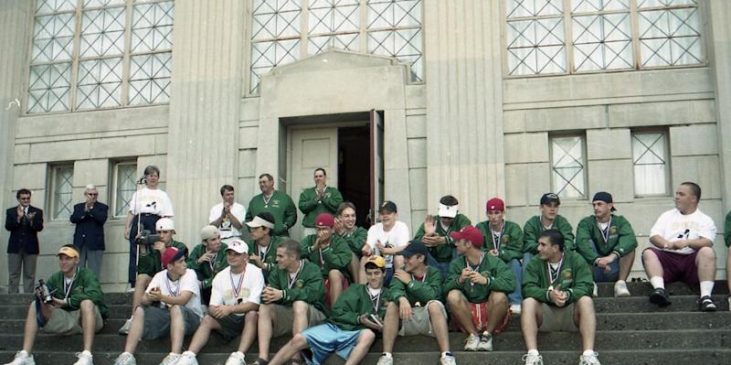 Members of the Falconer baseball program.