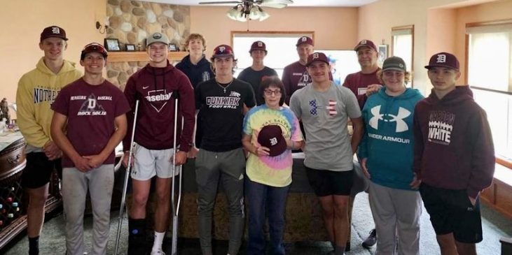 Susie Lis, a longtime supporter of the Dunkirk Marauders baseball team.