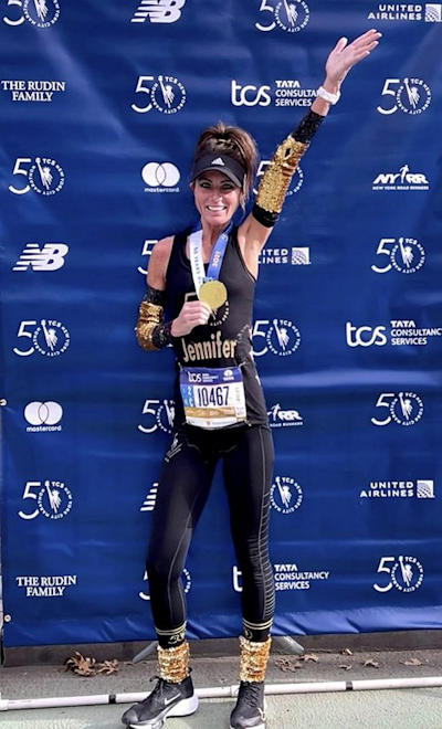 Lifelong Dunkirk/Fredonia resident Jennifer Donato is all smiles after completing the New York City Marathon last month.