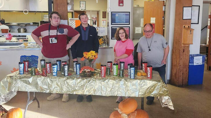 Pictured are, from left, Ryan Camp, Colton Hanson, Allyvia Peterson, and Dennis Bottomley