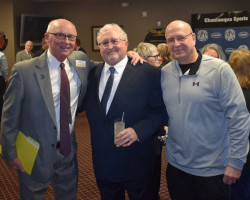CSHOF president Randy Anderson, 2024 inductee Doug Kaltenbach and 2023 inductee Frank Jagoda. CSHOF president Randy Anderson, 2024 inductee Doug Kaltenbach and 2023 inductee Frank Jagoda.