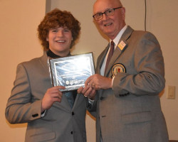 Clymer/Sherman/Panama first-team all-state football player Tate Catanese and CSHOF president Randy Anderson. Clymer/Sherman/Panama first-team all-state football player Tate Catanese and CSHOF president Randy Anderson.