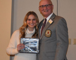 Southwestern first-team all-state volleyball player Lauren Cotter and CSHOF president Randy Anderson. Southwestern first-team all-state volleyball player Lauren Cotter and CSHOF president Randy Anderson.