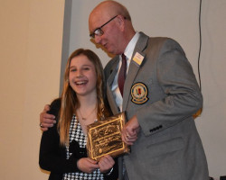 Fredonia AAU All-American diver Elizabeth Pucci-Schaefer and CSHOF president Randy Anderson. Fredonia AAU All-American diver Elizabeth Pucci-Schaefer and CSHOF president Randy Anderson.
