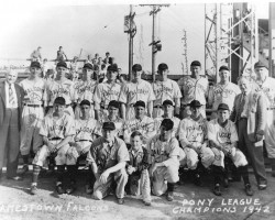 1942 Jamestown Falcons - John Newman back row, second from right. 1942 Jamestown Falcons - John Newman back row, second from right.