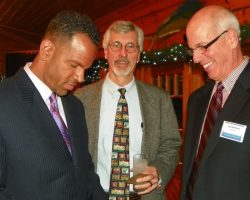 CSHOF 2012 Awards Banquet. Andre Reed, Paul Hedin and Tom Heppeler. Photo courtesy Heidi Anderson. February 20, 2012. CSHOF 2012 Awards Banquet. February 20, 2012.