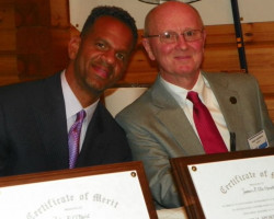 CSHOF 2012 Awards Banquet. Andre Reed and Randy Anderson. Photo courtesy Heidi Anderson. February 20, 2012. CSHOF 2012 Awards Banquet. February 20, 2012.