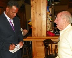 CSHOF 2012 Awards Banquet. Andre Reed and Sammy LaMancuso. Photo courtesy Heidi Anderson. February 20, 2012. CSHOF 2012 Awards Banquet. February 20, 2012.