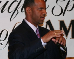 CSHOF 2012 Awards Banquet. Andre Reed. Photo courtesy Heidi Anderson. February 20, 2012. CSHOF 2012 Awards Banquet. February 20, 2012.