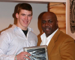 CSHOF 2010 Awards Banquet. Asa Johnson with Thurman Thomas - photo courtesy of Jim Riggs. February 15, 2010. CSHOF 2010 Awards Banquet. February 15, 2010.