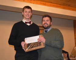 Cameron Barmore (Panama Central) with Ryan Deppas - 2020 Anthony "Dony" Deppas Legacy Award - Outstanding Male Basketball Player. Barmore-Deppas