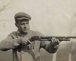 Hugh Bedient Bedient with gun