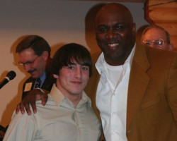 CSHOF 2010 Awards Banquet. Kenny Betts with Thurman Thomas - photo courtesy of Jim Riggs. February 15, 2010. CSHOF 2010 Awards Banquet. February 15, 2010.