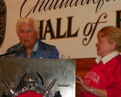 CSHOF 2012 Awards Banquet. Betty Bartkowiak with Valerie Pawlak. Photo courtesy Heidi Anderson. February 20, 2012. CSHOF 2012 Awards Banquet. February 20, 2012.