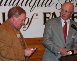 CSHOF 2012 Awards Banquet. Bob Schmitt and Randy Anderson. Photo courtesy Heidi Anderson. February 20, 2012. CSHOF 2012 Awards Banquet. February 20, 2012.