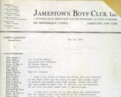 1941 Boys' Club letter of thanks Boys Club letter 1941