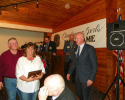 Brian and Bonnie Whalen with Shane Conlan. Brian and Bonnie Whalen