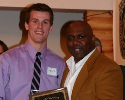 CSHOF 2010 Awards Banquet. Levi Bursch with Thurman Thomas - photo courtesy of Jim Riggs. February 15, 2010. CSHOF 2010 Awards Banquet. February 15, 2010.