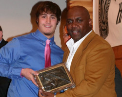 CSHOF 2010 Awards Banquet. Ryan Buzzetto with Thurman Thomas - photo courtesy of Jim Riggs. February 15, 2010. CSHOF 2010 Awards Banquet. February 15, 2010.