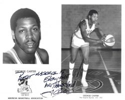 George Carter played for the Virginia Squires in 1971. George Carter played for the Virginia Squires in 1971.
