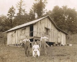 Howard (right) with his brother Charlie and Charlie's wife, Blanche, on the Ehmke property in Silver Creek. Howard (right) with his brother Charlie and Charlie's wife, Blanche, on the Ehmke property in Silver Creek.