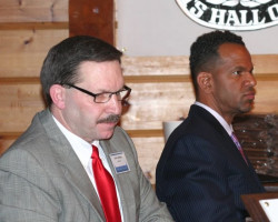 CSHOF 2012 Awards Banquet. Chip Johnson and Andre Reed. Photo courtesy Heidi Anderson. February 20, 2012. CSHOF 2012 Awards Banquet. February 20, 2012.