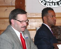 CSHOF 2012 Awards Banquet. Chip Johnson and Andre Reed. Photo courtesy Heidi Anderson. February 20, 2012. CSHOF 2012 Awards Banquet. February 20, 2012.