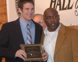 CSHOF 2010 Awards Banquet. Chris Secky with Thurman Thomas - photo courtesy of Scott Kindberg. February 15, 2010. CSHOF 2010 Awards Banquet. February 15, 2010.