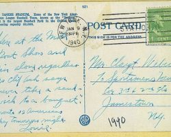 1940 postcard from Louis Collins Collins postcard 1940