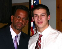 CSHOF 2012 Awards Banquet. Andre Reed with Craig Howard. Photo courtesy Heidi Anderson. February 20, 2012. CSHOF 2012 Awards Banquet. February 20, 2012.