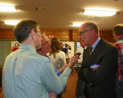 Dan Hoard being interviewed. Dan Hoard interviewed