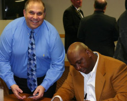 CSHOF 2010 Awards Banquet. Lou Deppas with Thurman Thomas - photo courtesy of Jim Riggs. February 15, 2010. CSHOF 2010 Awards Banquet. February 15, 2010.