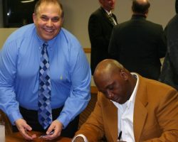 CSHOF 2010 Awards Banquet. Lou Deppas with Thurman Thomas - photo courtesy of Jim Riggs. February 15, 2010. CSHOF 2010 Awards Banquet. February 15, 2010.