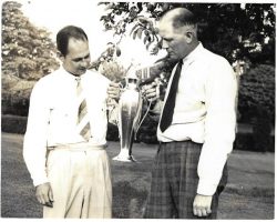 Howard Ehmke on right. Photo courtesy of the Silver Creek Historical Center. Howard Ehmke on right.