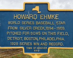 Howard Ehmke historical marker in Silver Creek, New York. Howard Ehmke historical marker in Silver Creek, New York.